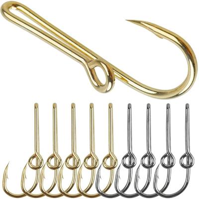 Golden/Silver Fish Hook Hat Pins High Carbon Steel Strong Sharp Barbed Fishing Hooks Hat Clip for Ou