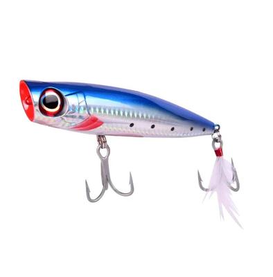America Style Single Wire Through New Popper Topwater Hard Lure With Feather