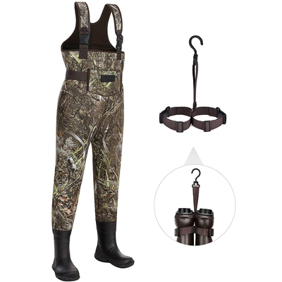 Kids Neoprene Chest Waders with Rubber Boots 100% Waterproof Breathable Insulated Camo Fishing Wader