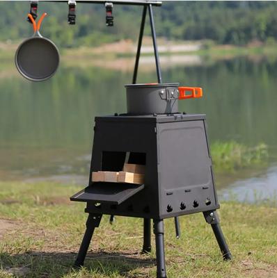 Portable Outdoor Hiking Wood Burning Stove Stainless Steel Camp Tent Stove For Fishing Hiking Campin