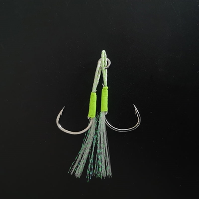 Luminous seawater Flasher Shore Jigging Assist Hooks Double Assist Jig Fishing Hooks Jig Lure Hooks