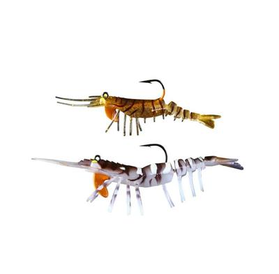 Super Shrimp Soft Lure Swimming Bait Luminous Eye Barb Hook Lures Fishing Saltwater