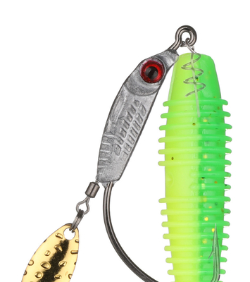 3pcs 3D Eyes Jig Head Fishing Hooks with blade Fish Like jig hooks with spinner