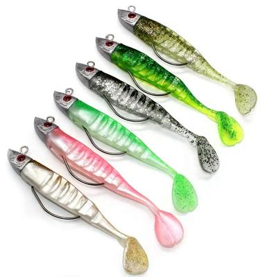 T tail soft lure 10cm 15.5g 13cm 26g jig head soft fishing lure with barbed hook