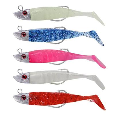 8cm 8.5g Soft Plastic Silicone Pvc Plastic Sinking Saltwater Pesca Fishing Bait Black Minnow Soft Lu