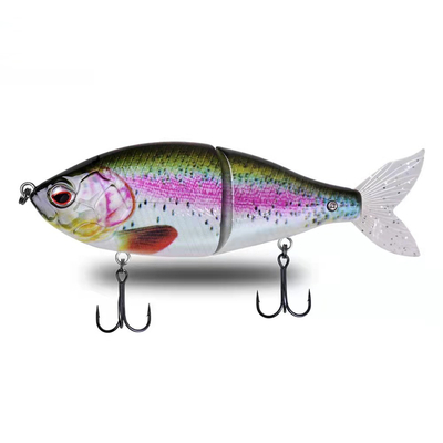 150mm 56g Hard Bait Plastic Jointed Obese Hunter Soft Tail 2 Section Fishing Lure Jerkbait Swimbait