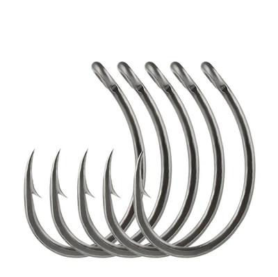 5packbags Coating Fishing Hook 468# High Carbon Steel Barbed Wide Gape Curve Shank Carp Fishing Hook
