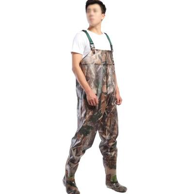 Waterproof PVC Fabric Breathable Camouflage Fishing Chest Waders with Boots